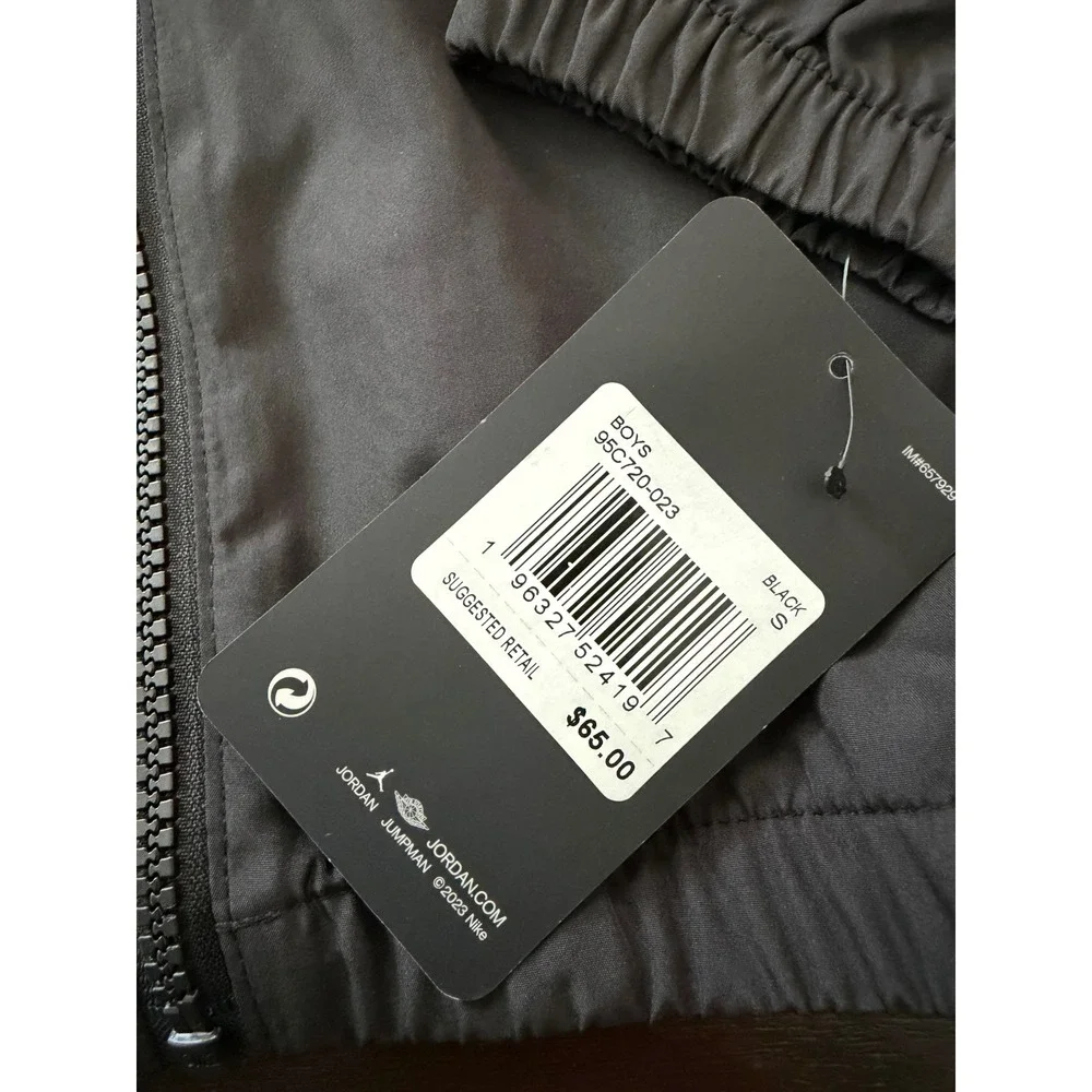 Jordan Boys Jumpman Windbreaker Jacket Black Dri-FIT 95C720-023 Size S 8-10Y